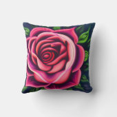 抽象芸術ロマンチックピンクローズ開花 クッション (裏面)