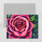 抽象芸術ロマンチックピンクローズ開花 ポストカード (正面/裏面)