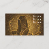 抽象芸術ローズブラウンフローラ名刺 名刺 (裏面)