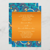 抽象芸術ロータスフラワー結婚式招待状 招待状 (正面/裏面)