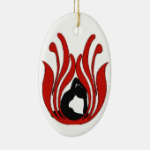 抽象芸術ロータス – ヨガオーナメント セラミックオーナメント (右)