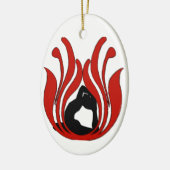 抽象芸術ロータス – ヨガオーナメント セラミックオーナメント (左)