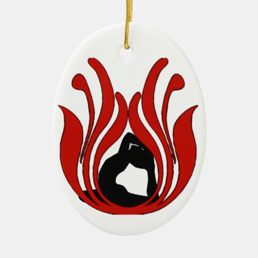 抽象芸術ロータス – ヨガオーナメント セラミックオーナメント (正面)