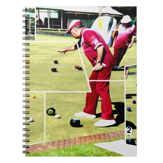 抽象芸術ローンボウル絵を描油、 ノートブック (正面)