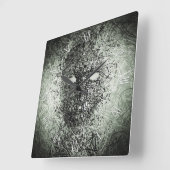 抽象芸術ワイヤマスク スクエア壁時計 (傾斜)