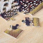 抽象芸術ワイルドネスフォレストフクロウの芸術 ジグソーパズル (側面)