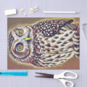 抽象芸術ワイルドネスフォレストフクロウの芸術 薄葉紙 (クラフト)