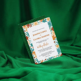 抽象芸術ワイルドフラワーシックはっきりしたブライトボホ結婚ズ 招待状