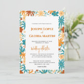 抽象芸術ワイルドフラワーシックはっきりしたブライトボホ結婚ズ 招待状 (スタンド正面)