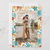 抽象芸術ワイルドフラワーシックはっきりしたブライトボホ結婚ズ 招待状 (裏面)