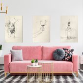 抽象芸術ワイントリプチチ –  (リビング)