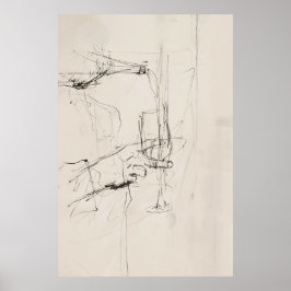 抽象芸術ワイン注ぎアート –  ポスター