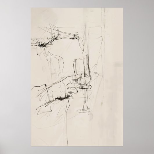 抽象芸術ワイン注ぎアート –  ポスター (正面)