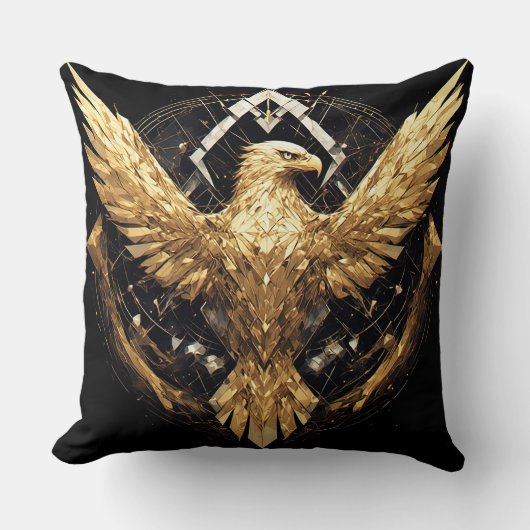 抽象芸術ワシの広がる翼 クッション (正面)