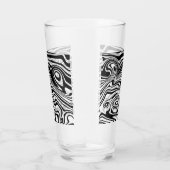 抽象芸術ワープ黒線と白線 – カスタマイズ可能 タンブラーグラス (右)