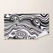 抽象芸術ワープ黒線と白線 – カスタマイズ可能 バスタオルセット (ハンドタオル)