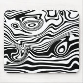 抽象芸術ワープ黒線と白線 – カスタマイズ可能 マウスパッド (正面)