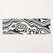 抽象芸術ワープ黒線と白線 – カスタマイズ可能 ヨガマット (裏面(横))