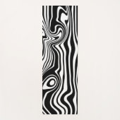 抽象芸術ワープ黒線と白線 – カスタマイズ可能 ヨガマット (正面)