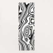抽象芸術ワープ黒線と白線 – カスタマイズ可能 ヨガマット (裏面)