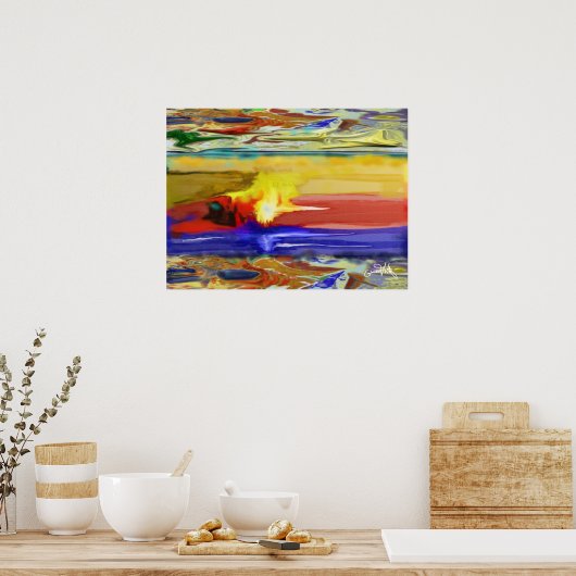 抽象芸術ワールドのレイヤ ポスター (キッチン)