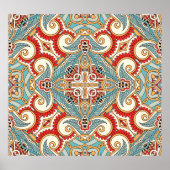 抽象芸術ヴィンテージのグラフィカルな繰り返し壁紙 ポスター (正面)