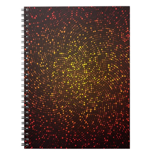 抽象芸術ヴィンテージの背景白熱［赤熱］光を放つ線モザイク ノートブック (正面)