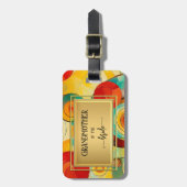 抽象芸術ヴィンテージアート祖母 ラゲッジタグ (正面縦)