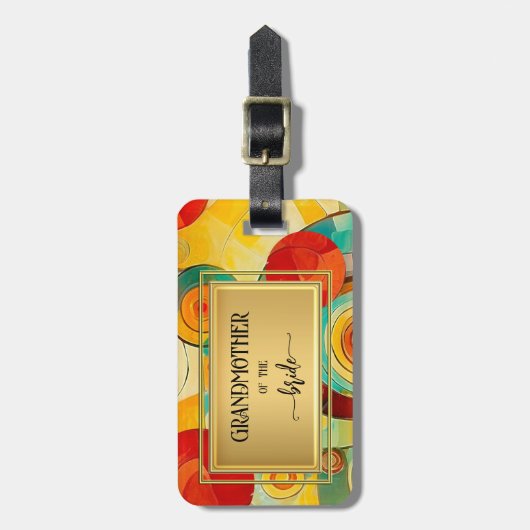 抽象芸術ヴィンテージアート祖母 ラゲッジタグ (正面縦)