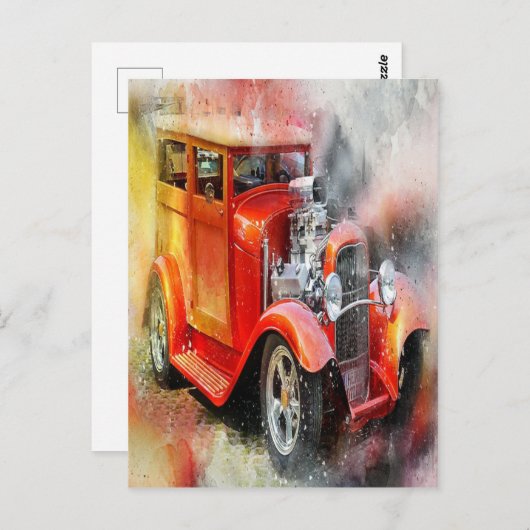 抽象芸術ヴィンテージカー ポストカード (正面/裏面)