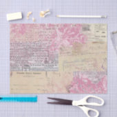 抽象芸術ヴィンテージコラージピンク 薄葉紙 (クラフト)