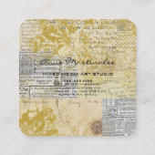 抽象芸術ヴィンテージコラージュ スクエア名刺 (裏面)