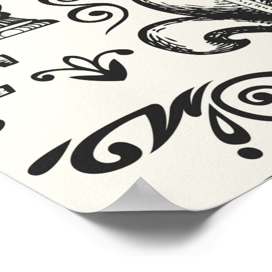 抽象芸術ヴィンテージテーマのシームレスなパターン ポスター (角)