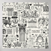 抽象芸術ヴィンテージテーマのシームレスなパターン ポスター (正面)