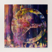 抽象芸術ヴィンテージピースサインジグソーパズル。 ジグソーパズル (横)