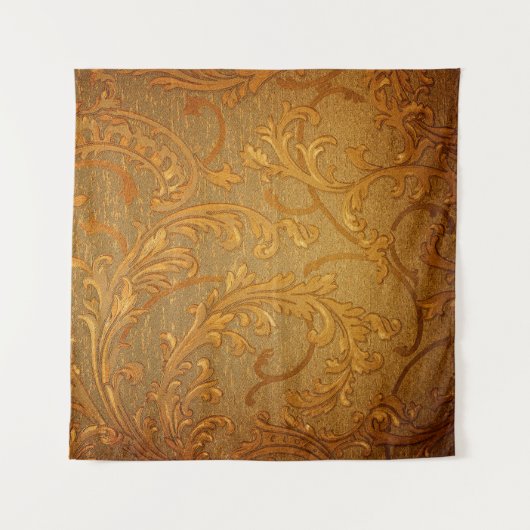 抽象芸術ヴィンテージフローラオーナメントパターン タペストリー (正面(横))