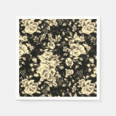 抽象芸術ヴィンテージフローラスパークリングガラス質感 スタンダードカクテルナプキン (正面)