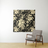 抽象芸術ヴィンテージフローラスパークリングガラス質感 タペストリー (インサイチュ)