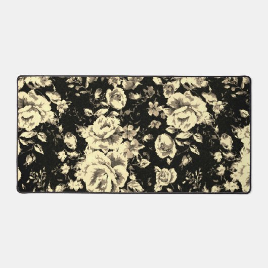 抽象芸術ヴィンテージフローラスパークリングガラス質感 デスクマット (正面)