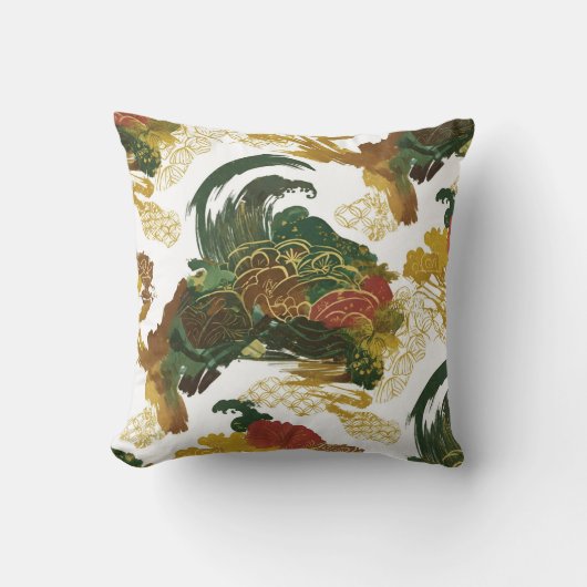 抽象芸術ヴィンテージフローラ枕天国 クッション (正面)