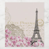 抽象芸術ヴィンテージロマンチックパリエッフェルタワーアート ワインラベル (シングルラベル)