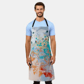抽象芸術ヴィンテージ数々の背景（カラーpai） エプロン (着用した状態)