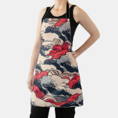 抽象芸術ヴィンテージ海波日本のスタイル芸術 | エプロン (インサイチュ)