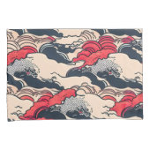 抽象芸術ヴィンテージ海波日本のスタイル芸術 | 枕カバー (正面右)