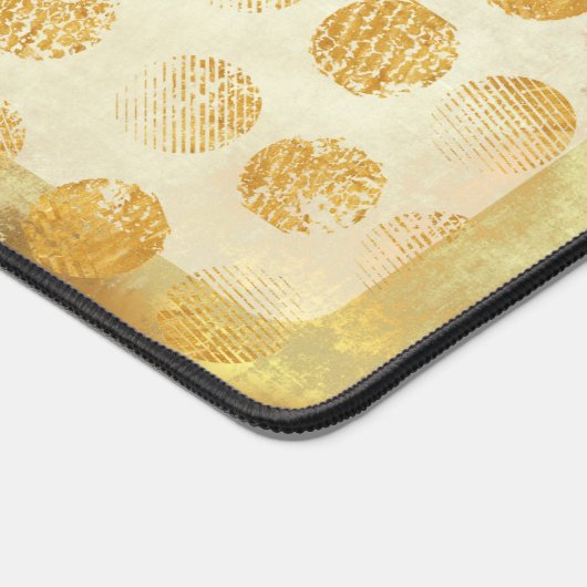 抽象芸術ヴィンテージ金ゴールドジオメトリパターン名 デスクマット (コーナー)