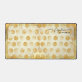 抽象芸術ヴィンテージ金ゴールドジオメトリパターン名 デスクマット (正面)