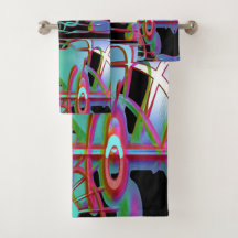 抽象芸術一体浴用タオル一式