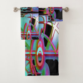 抽象芸術一体浴用タオル一式 バスタオルセット
