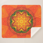 抽象芸術万華鏡のように千変万化するパターンオレンジの背景。美しい シェルパブランケット (正面(横))