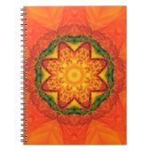 抽象芸術万華鏡のように千変万化するパターンオレンジの背景。美しい ノートブック (正面)